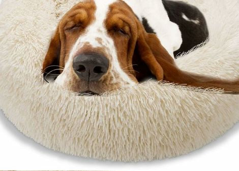 Cama de Felpa Tipo Donut para Mascotas Pata-Pata