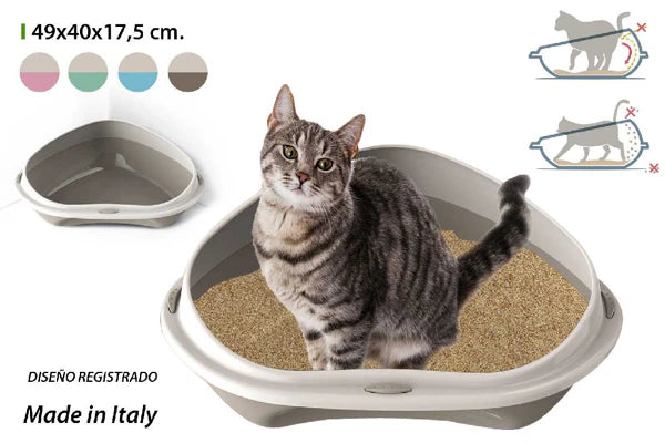 Arenero de Esquina para Gatos Shuttle Corner con Borde Desmontable