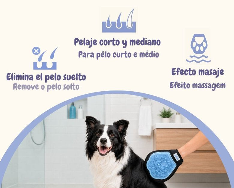 Set de Aseo para Mascotas 3 Piezas — Cepillo, Desenredante y Guante