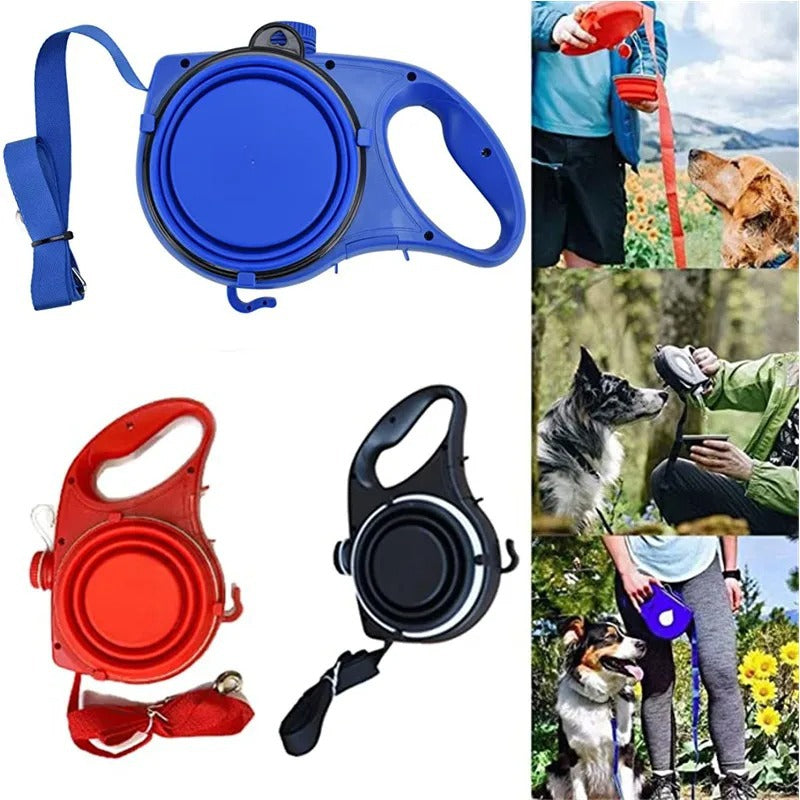 Correa para Perros y Gatos con Bebedero Integrado Pata-Pata - Hidratacion en Cada Paseo