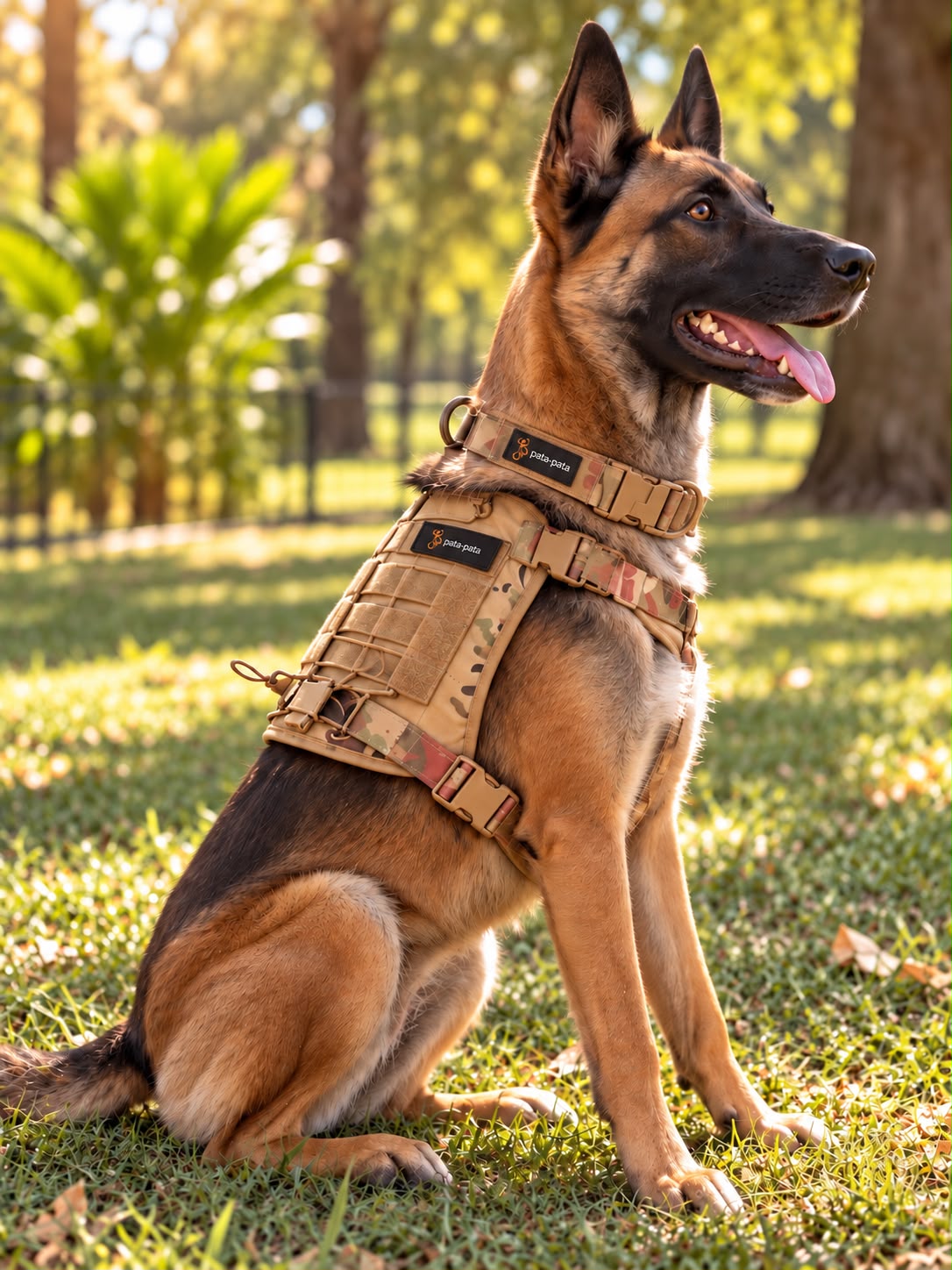Kit Táctico Profesional para Perros Pata-Pata – Arnés + Collar + Correa Táctica