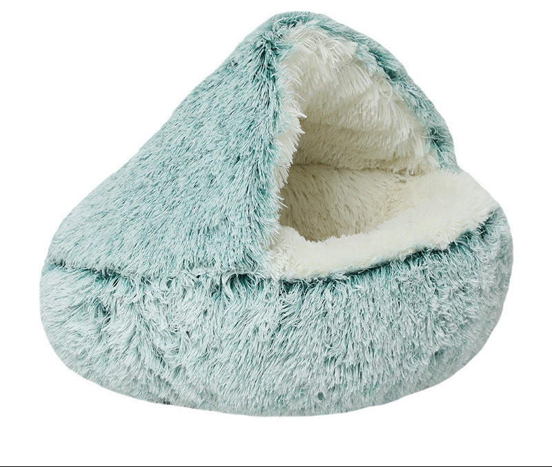 Cama Semicerrada Térmica para Mascotas - Interior de Felpa Cálido