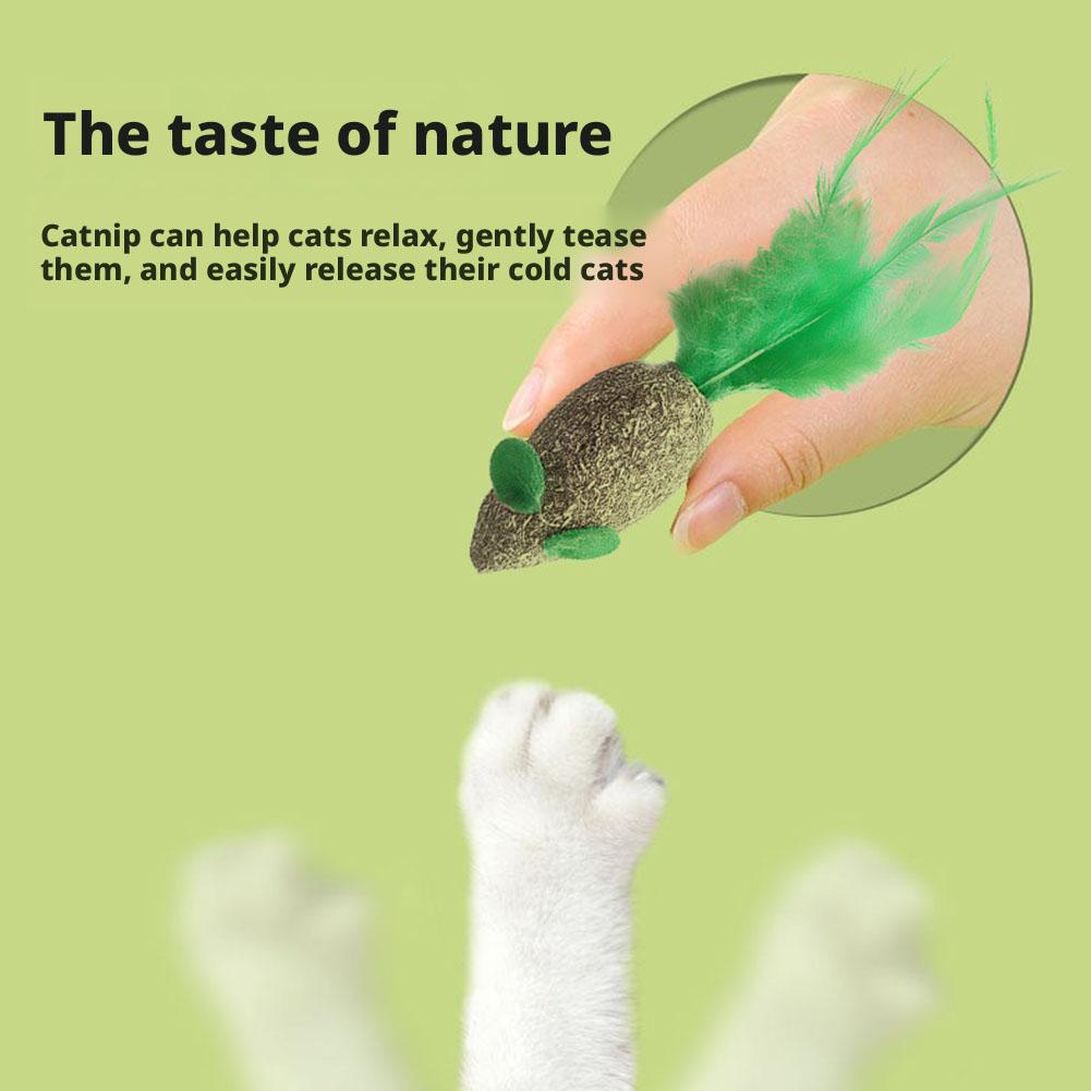 Pack 2 Juguetes Interactivos para Gatos;   Ratón y Pelota de Hierba Gatera