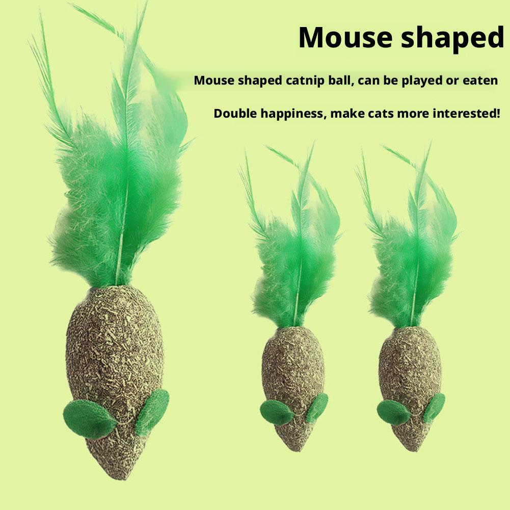 Pack 2 Juguetes Interactivos para Gatos;   Ratón y Pelota de Hierba Gatera